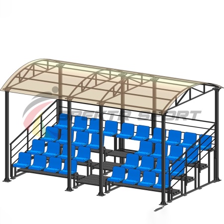 Купить Трибуна для зрителей 4 ряда на 34 места с навесом и перилами в Миньяре 